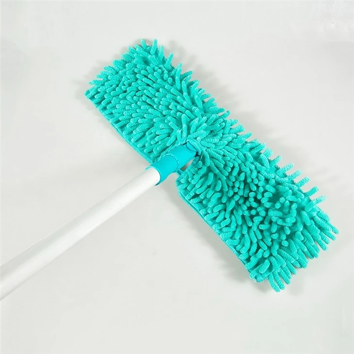 Chenille/ Coral Fleece Stick-on Design Flat Mop