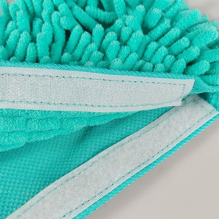 Chenille/ Coral Fleece Stick-on Design Flat Mop