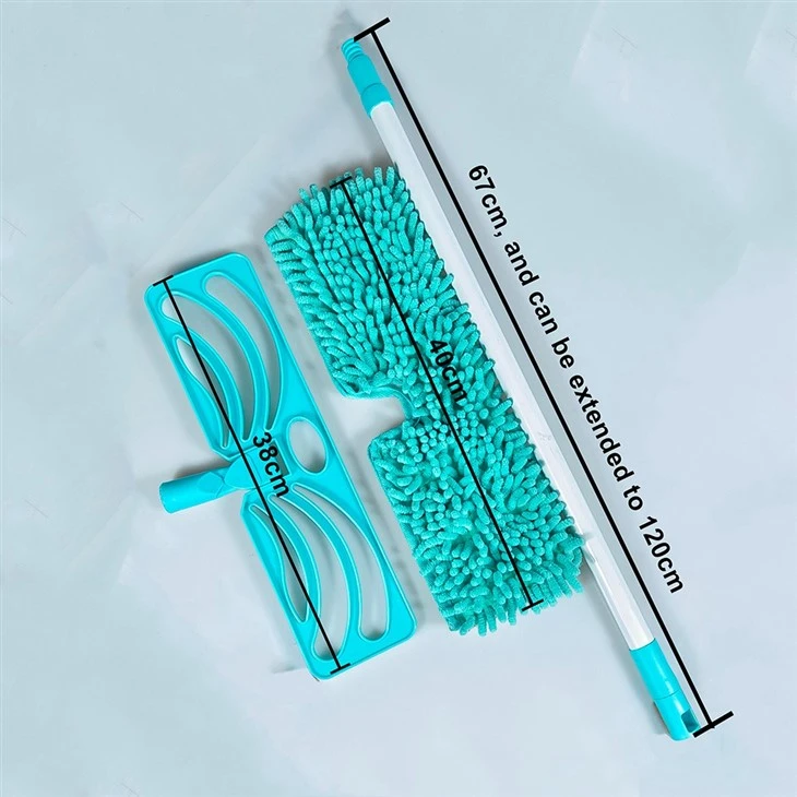 Chenille/ Coral Fleece Stick-on Design Flat Mop