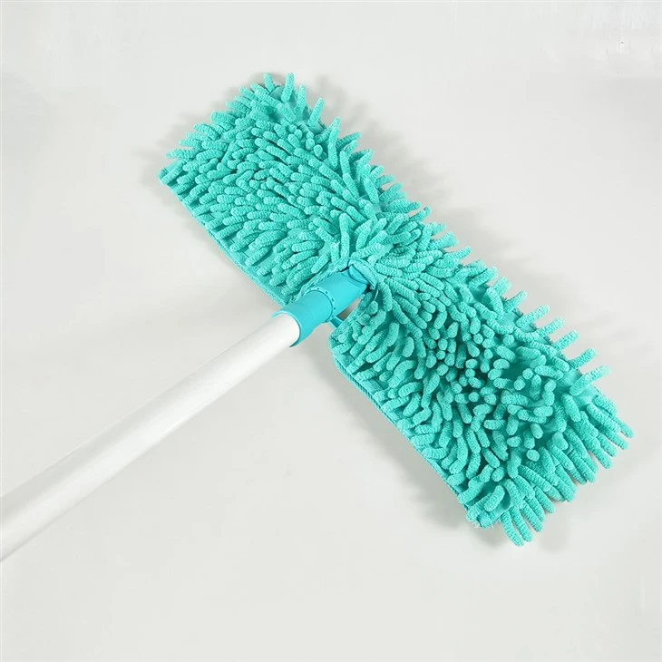 Chenille/ Coral Fleece Stick-on Design Flat Mop